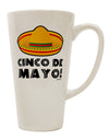 Cinco de Mayo 16 Ounce Conical Latte Coffee Mug with Sombrero Design - Expertly Crafted by TooLoud-Conical Latte Mug-TooLoud-White-Davson Sales