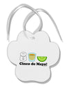 Cinco de Mayo Design - Salt Tequila Lime Paw Print Shaped Ornament by TooLoud-Ornament-TooLoud-White-Davson Sales