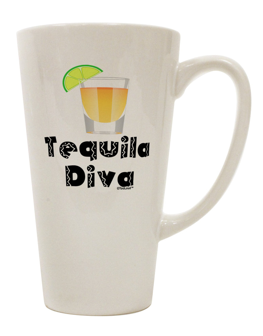 Cinco de Mayo-inspired Conical Latte Coffee Mug for the Tequila Enthusiast - Crafted by a Drinkware Expert-Conical Latte Mug-TooLoud-White-Davson Sales