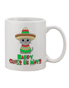 Cinco de Mayo-inspired Feline Print 11 oz Coffee Mug - Expertly Crafted by TooLoud-11 OZ Coffee Mug-TooLoud-White-Davson Sales