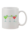 Cinco de Mayo Inspired Margaritas: Elevate Your Drinkware Game with the Mexican Flag Colors Printed 11 oz Coffee Mug by TooLoud-11 OZ Coffee Mug-TooLoud-White-Davson Sales