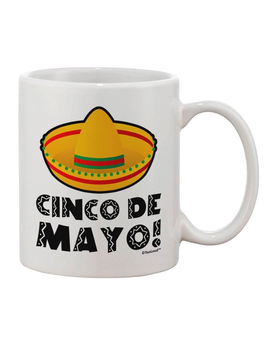 Cinco de Mayo Inspired Sombrero Design - Exquisite 11 oz Coffee Mug by TooLoud-11 OZ Coffee Mug-TooLoud-White-Davson Sales