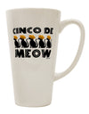 Cinco de Meow 16 Ounce Conical Latte Coffee Mug - Expertly Crafted for Feline Enthusiasts by TooLoud-Conical Latte Mug-TooLoud-White-Davson Sales