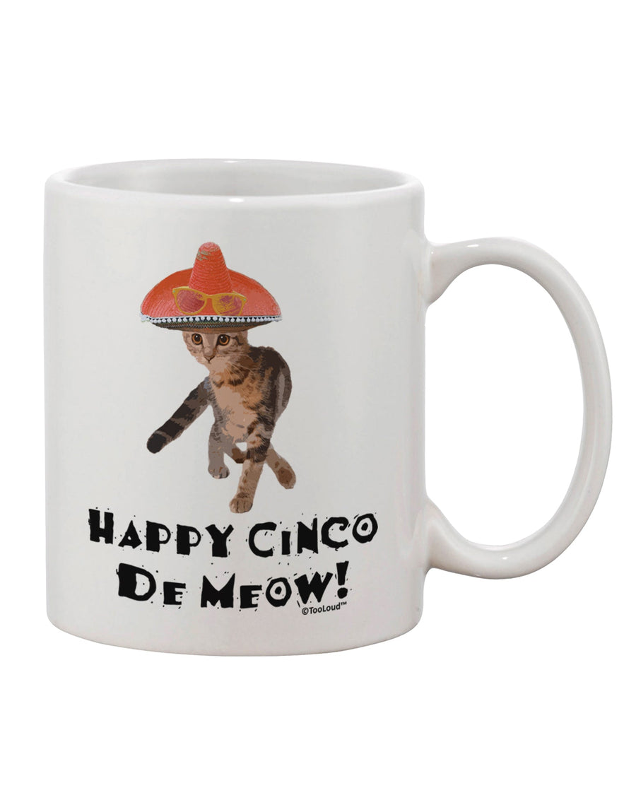 Cinco de Meow Celebration - Vibrant Pink Sombrero Cat Printed 11 oz Coffee Mug by TooLoud-11 OZ Coffee Mug-TooLoud-White-Davson Sales