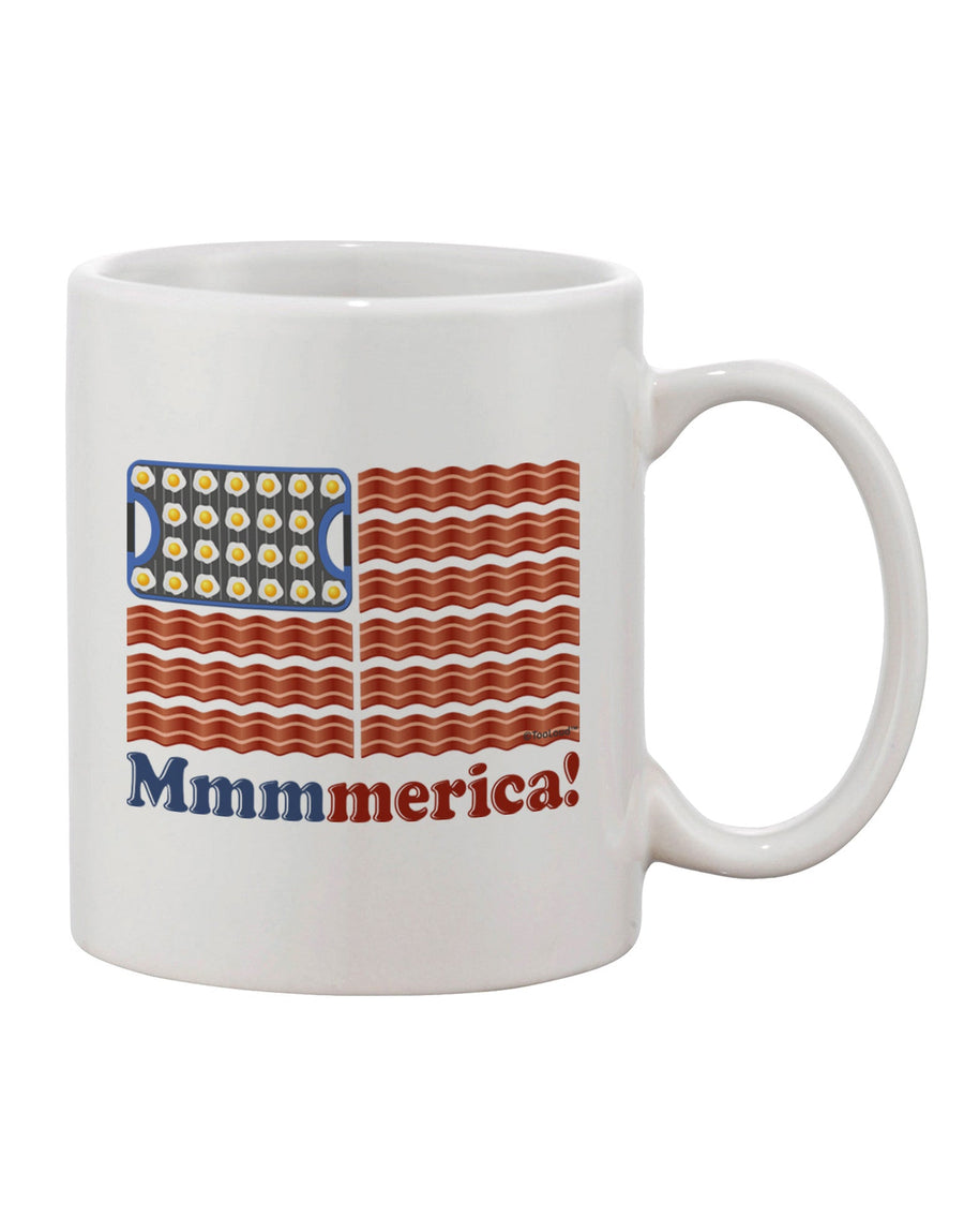 Classic American Breakfast Flag Coffee Mug - Featuring Bacon and Eggs Design - Celebrate Mmmmerica! - TooLoud-11 OZ Coffee Mug-TooLoud-White-Davson Sales