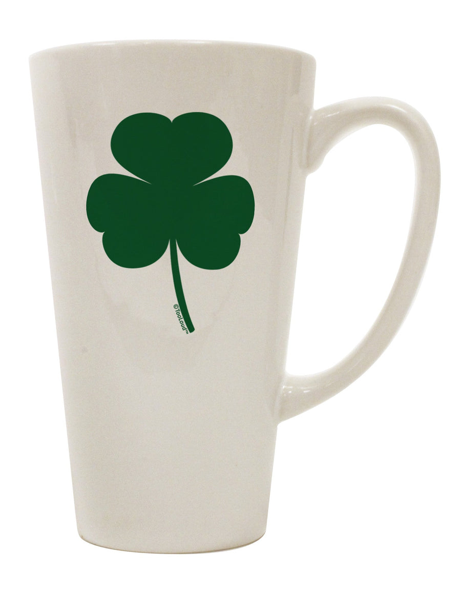 Classic Irish Shamrock 16 oz Conical Latte Coffee Mug - Expertly Crafted-Conical Latte Mug-TooLoud-White-Davson Sales