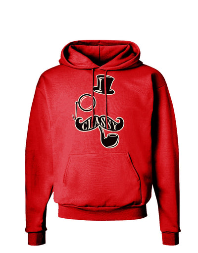 Classy Tophat Mustache Pipe and Monocle Dark Hoodie Sweatshirt-Hoodie-TooLoud-Red-Small-Davson Sales