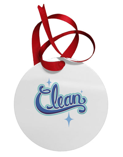 Clean Text Circular Metal Ornament-Ornament-TooLoud-White-Davson Sales