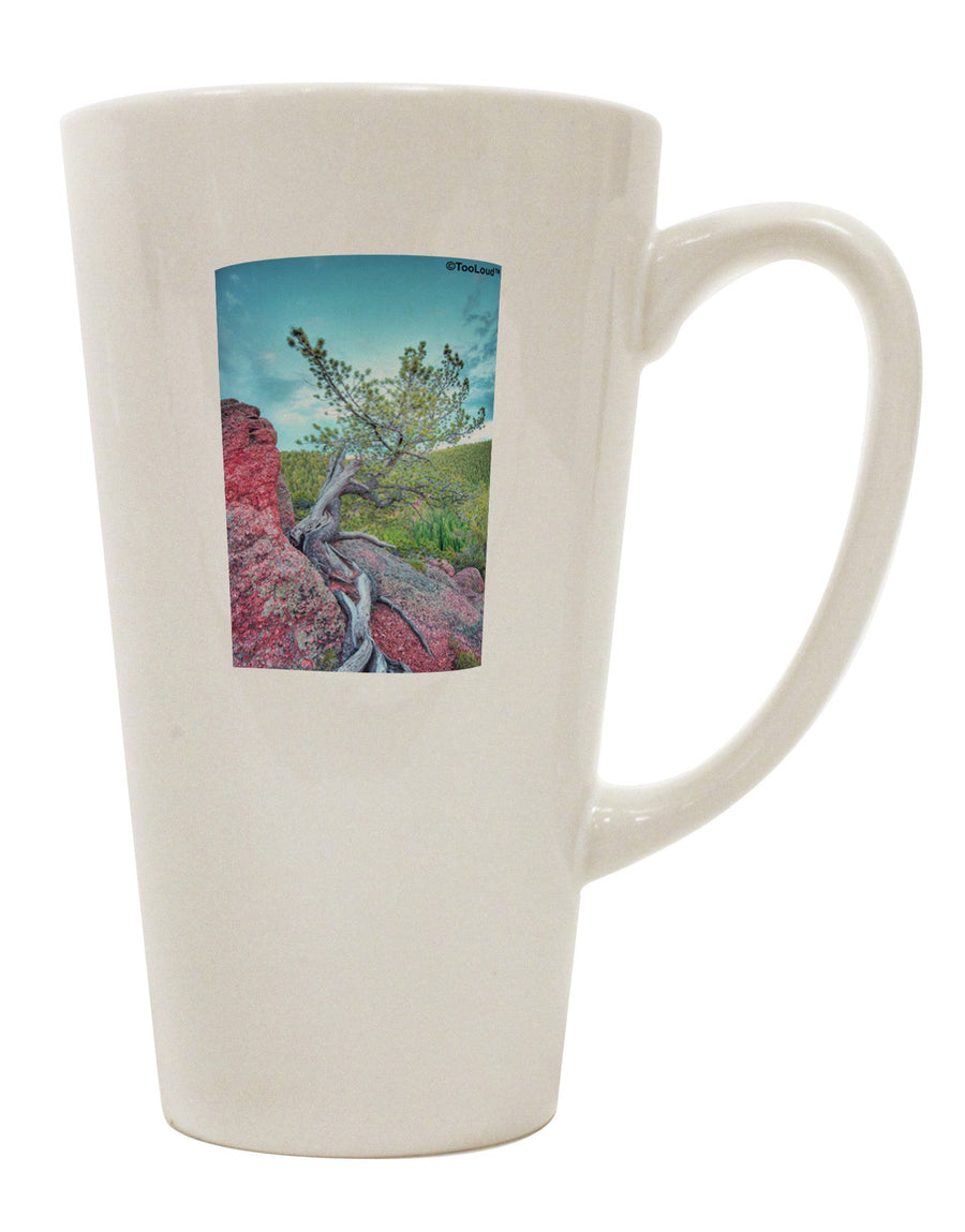 Cliffside Tree 16 oz. Conical Latte Coffee Mug - Expertly Crafted Drinkware-Conical Latte Mug-TooLoud-White-Davson Sales