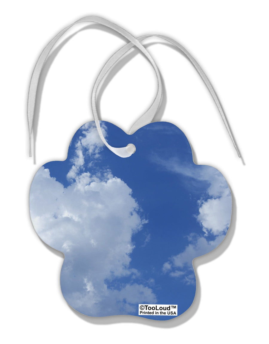 Clouds All Over Paw Print Shaped Ornament All Over Print-Ornament-TooLoud-White-Davson Sales