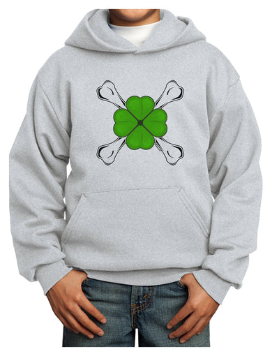 Clover and Crossbones Youth Hoodie Pullover Sweatshirt by TooLoud-Youth Hoodie-TooLoud-Ash-XS-Davson Sales