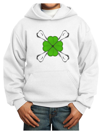 Clover and Crossbones Youth Hoodie Pullover Sweatshirt by TooLoud-Youth Hoodie-TooLoud-White-XS-Davson Sales