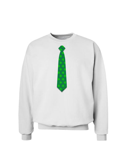 Clover Pattern Tie St Patrick's Day Sweatshirt-Sweatshirts-TooLoud-White-Small-Davson Sales