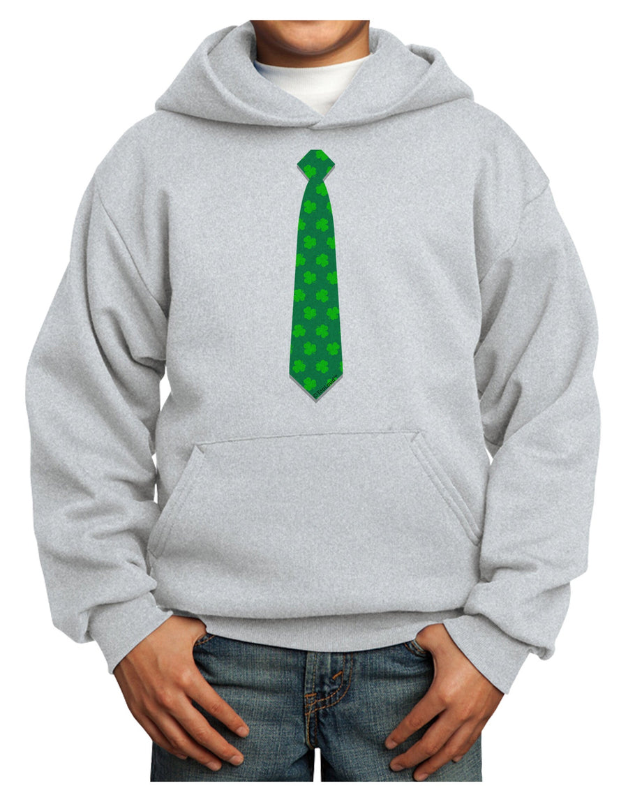 Clover Pattern Tie St Patrick's Day Youth Hoodie Pullover Sweatshirt-Youth Hoodie-TooLoud-White-XS-Davson Sales