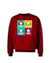 Clown Face Pop Art 2 Adult Dark Sweatshirt-Sweatshirts-TooLoud-Deep-Red-Small-Davson Sales