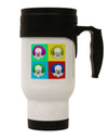 Clown Face Pop Art 2 Stainless Steel 14oz Travel Mug-Travel Mugs-TooLoud-White-Davson Sales