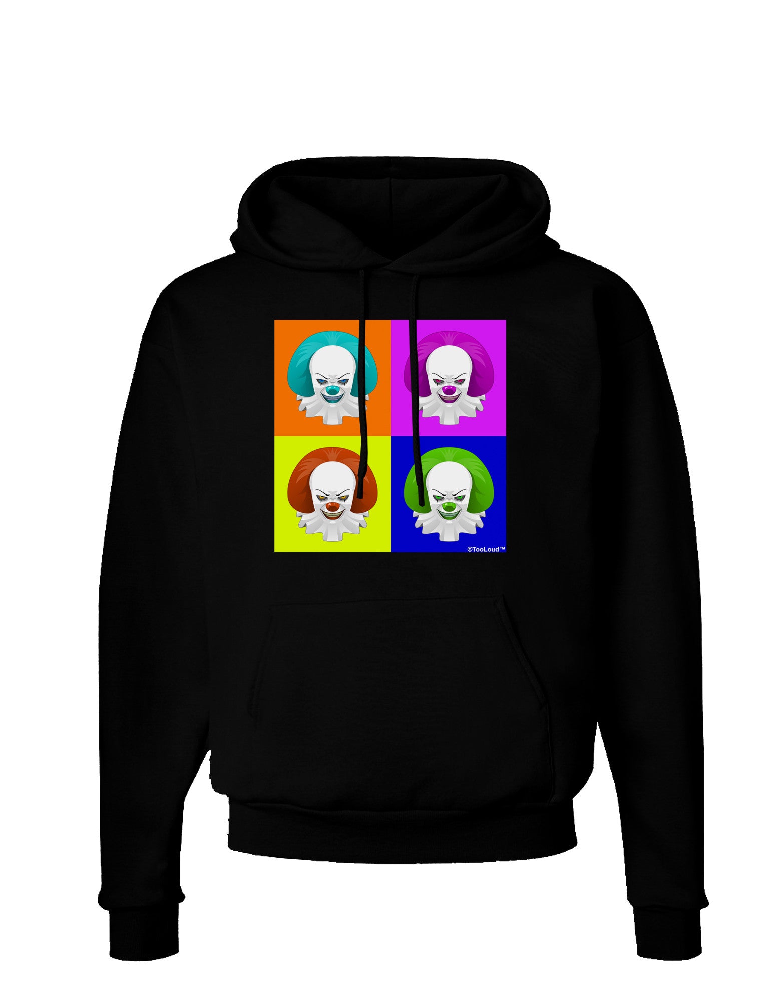 Clown Face Pop Art Dark Hoodie Sweatshirt-Hoodie-TooLoud-Black-Small-Davson Sales