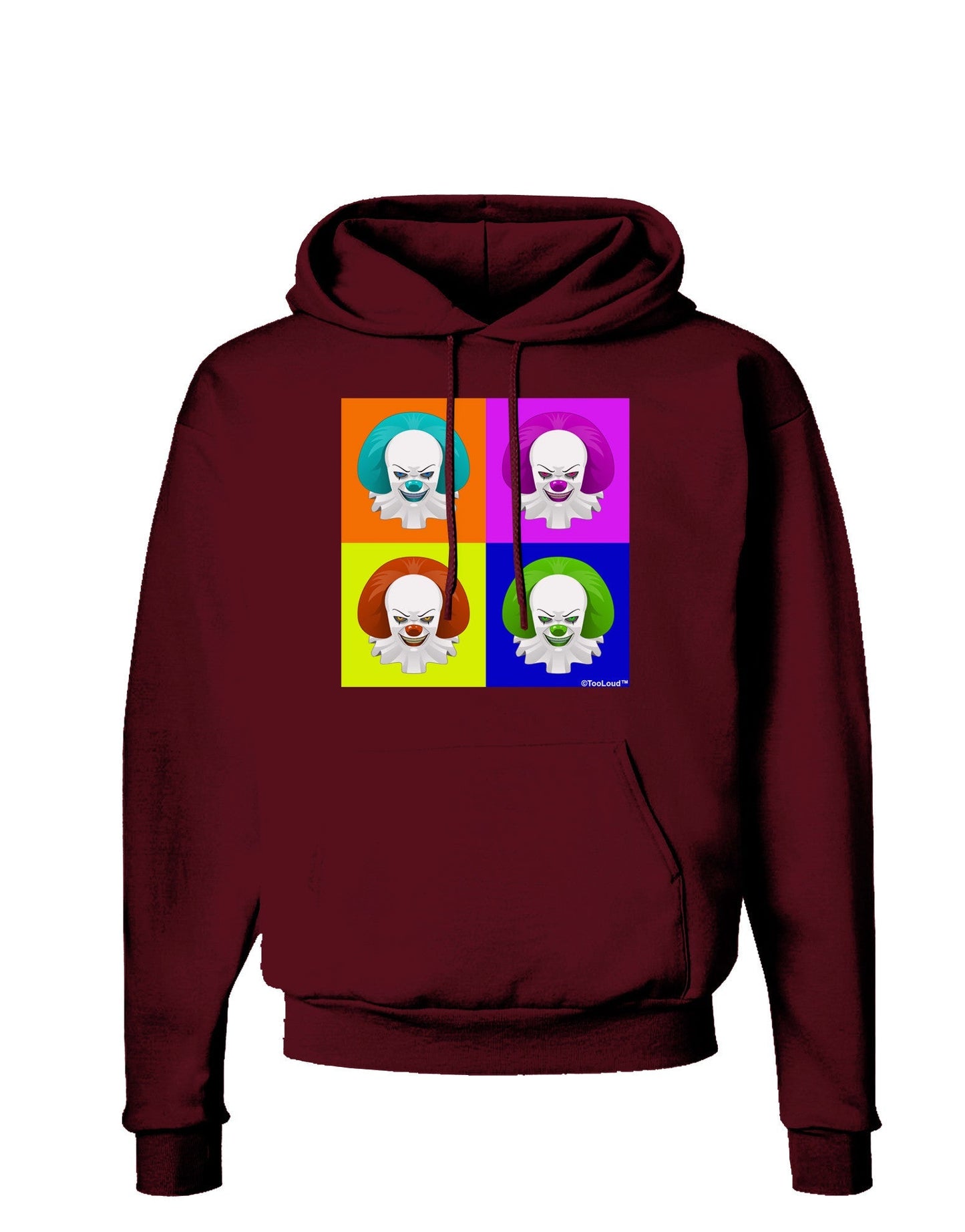Clown Face Pop Art Dark Hoodie Sweatshirt-Hoodie-TooLoud-Maroon-Small-Davson Sales