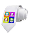 Clown Face Pop Art Printed White Necktie