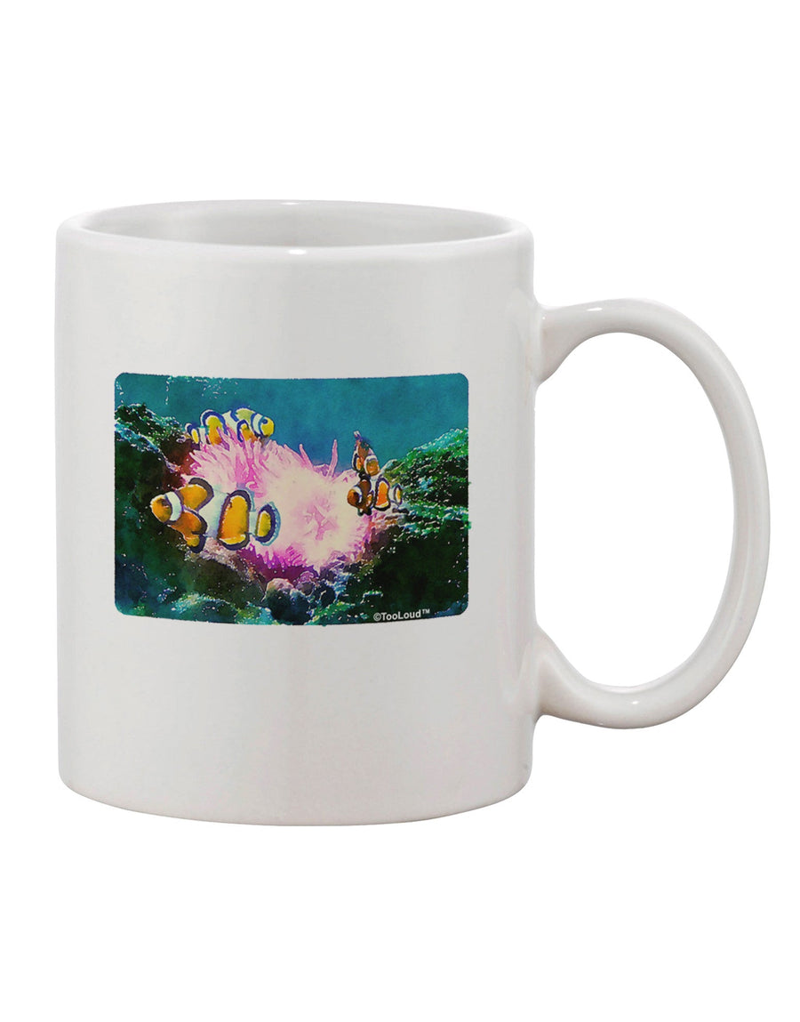 Clownfish Watercolor Printed 11 oz Coffee Mug - Expertly Crafted Drinkware-11 OZ Coffee Mug-TooLoud-White-Davson Sales