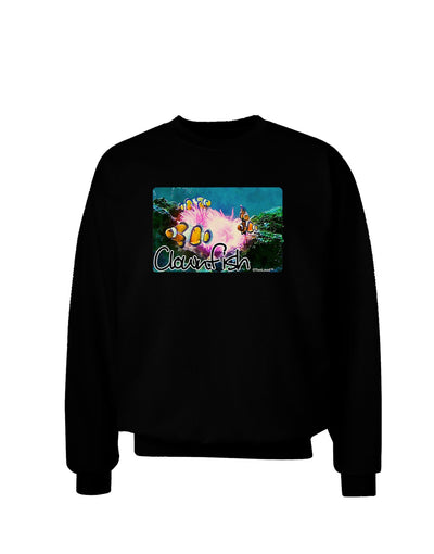 Clownfish Watercolor Text Adult Dark Sweatshirt-Sweatshirts-TooLoud-Black-Small-Davson Sales