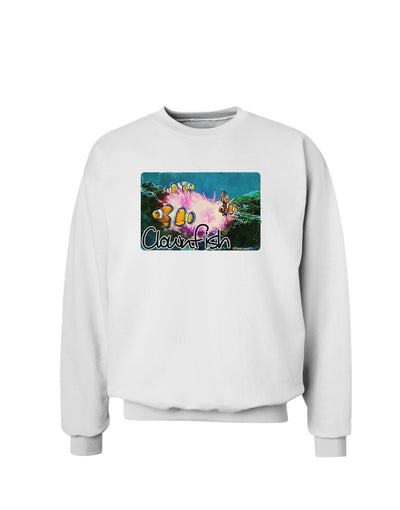 Clownfish Watercolor Text Sweatshirt-Sweatshirts-TooLoud-White-Small-Davson Sales