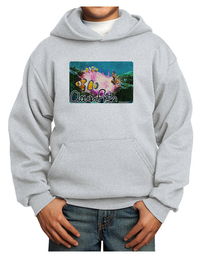 Clownfish Watercolor Text Youth Hoodie Pullover Sweatshirt-Youth Hoodie-TooLoud-Ash-XS-Davson Sales