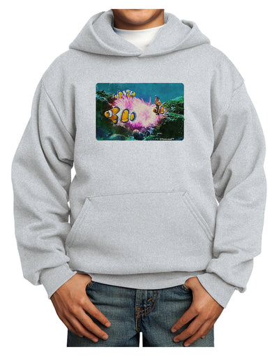 Clownfish Watercolor Youth Hoodie Pullover Sweatshirt-Youth Hoodie-TooLoud-Ash-XS-Davson Sales