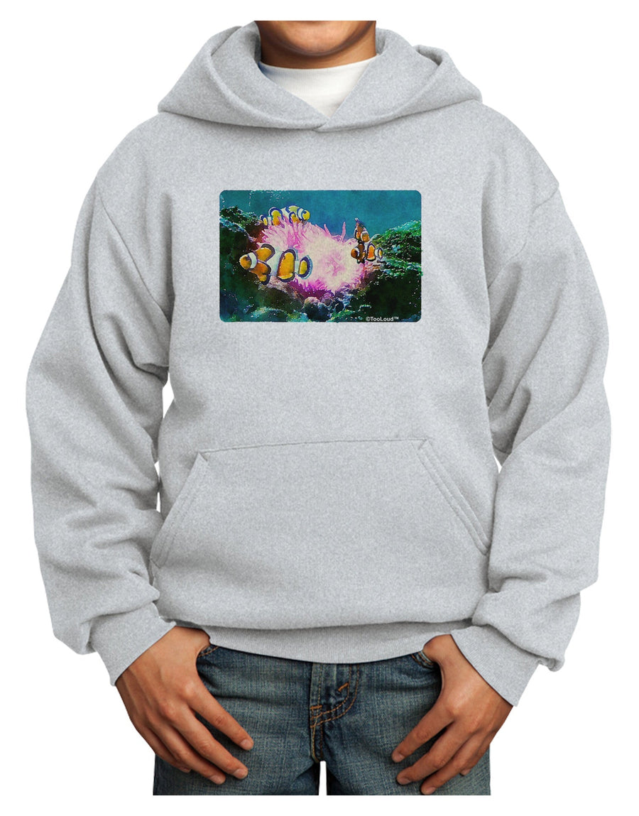 Clownfish Watercolor Youth Hoodie Pullover Sweatshirt-Youth Hoodie-TooLoud-White-XS-Davson Sales