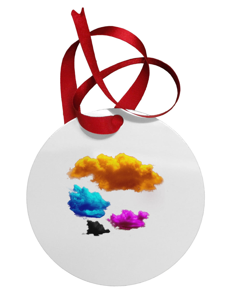 CMYK Clouds Circular Metal Ornament-Ornament-TooLoud-White-Davson Sales