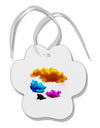 CMYK Clouds Paw Print Shaped Ornament-Ornament-TooLoud-White-Davson Sales