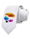 CMYK Clouds Printed White Necktie