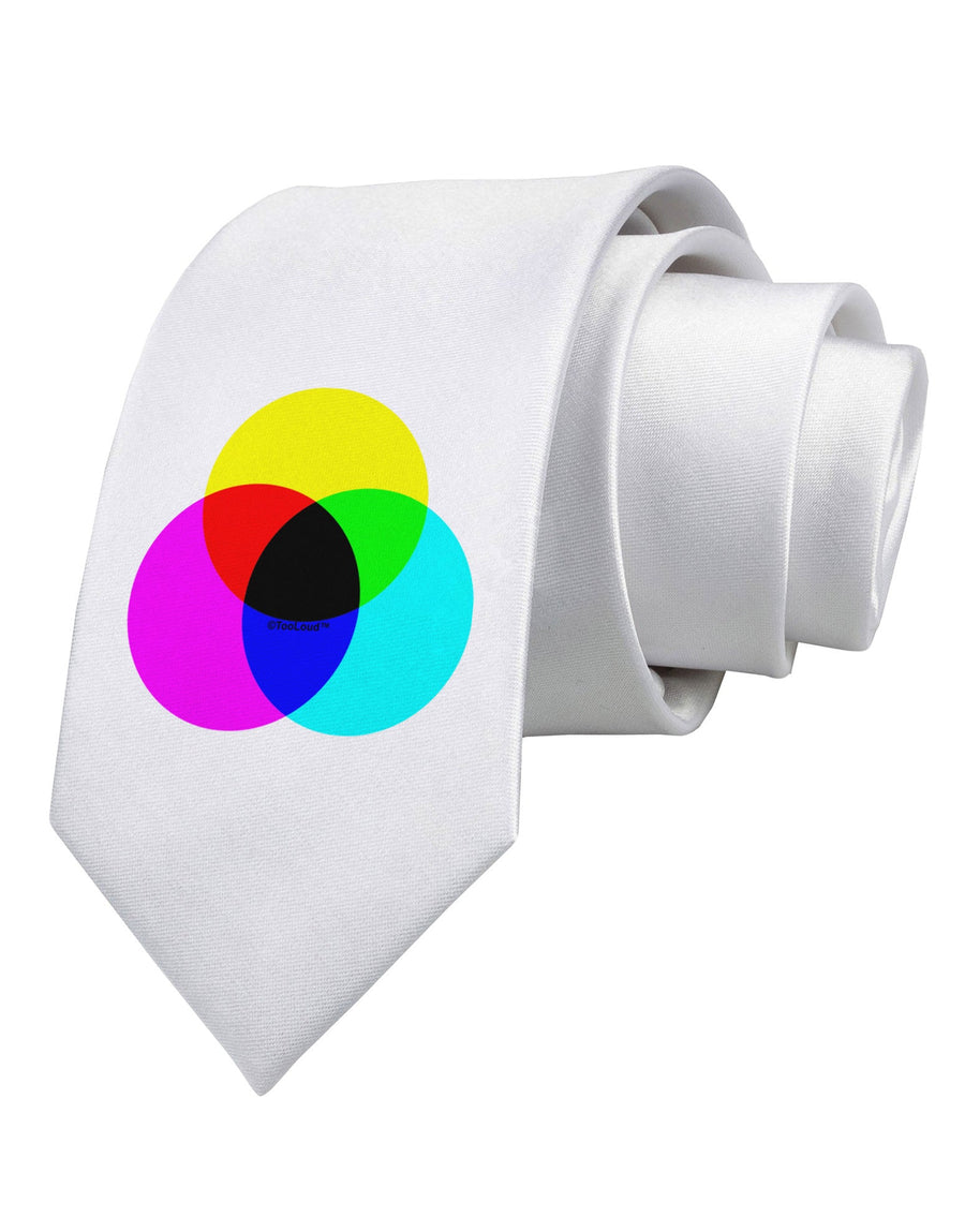 CMYK Color Model Printed White Necktie by TooLoud