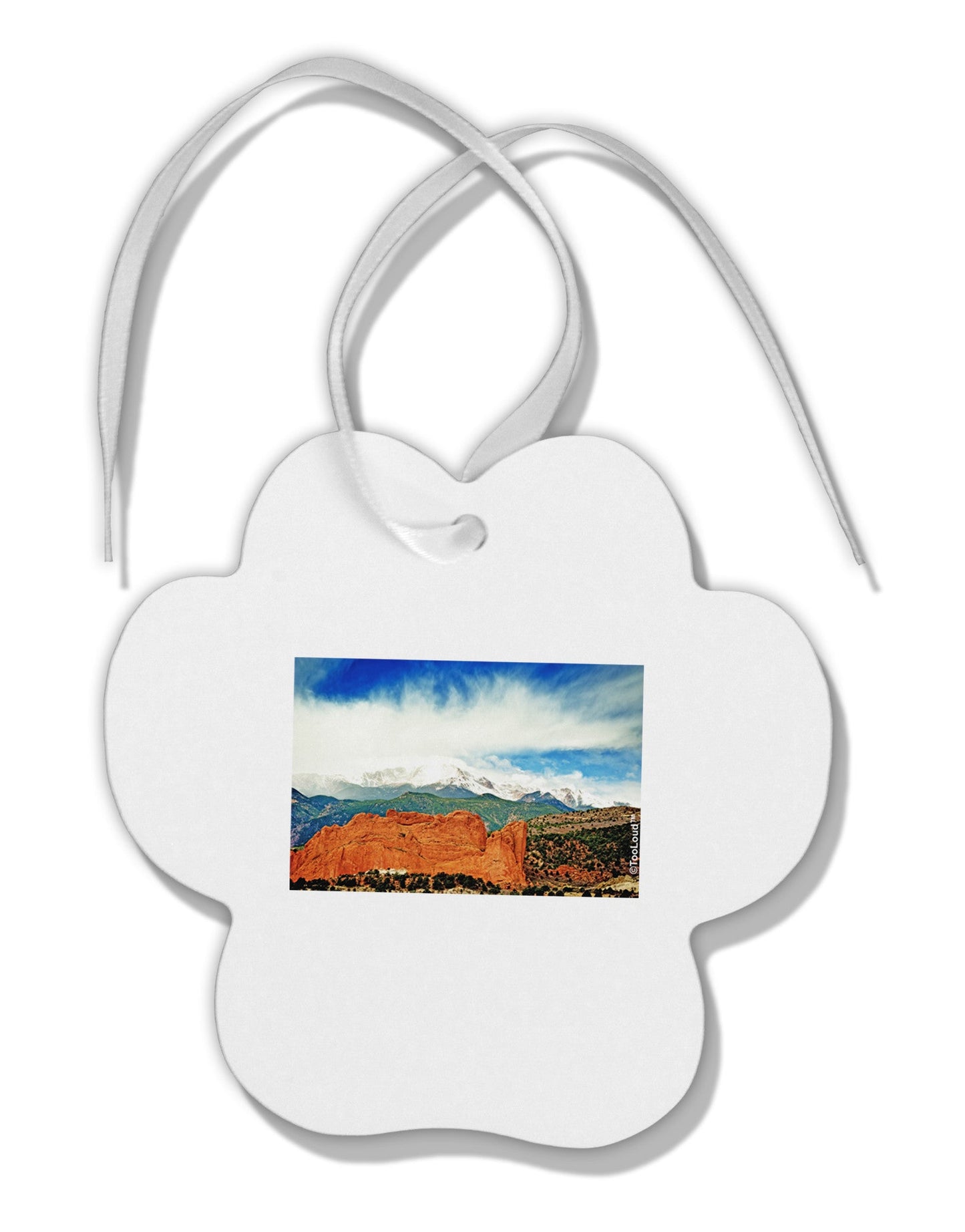 CO Beautiful View Paw Print Shaped Ornament-Ornament-TooLoud-White-Davson Sales