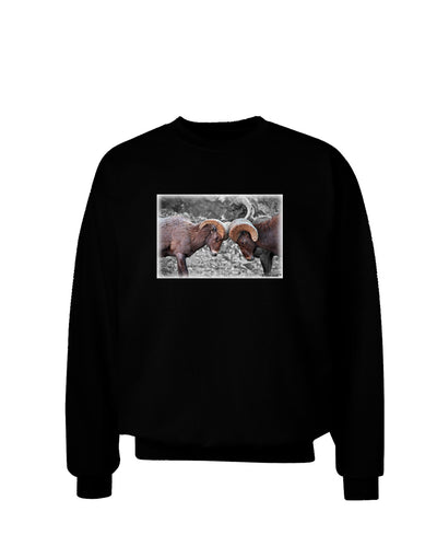 CO Bighorn Head Butt Desaturated Adult Dark Sweatshirt-Sweatshirts-TooLoud-Black-Small-Davson Sales