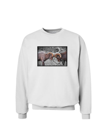 CO Bighorn Head Butt Desaturated Sweatshirt-Sweatshirts-TooLoud-White-Small-Davson Sales