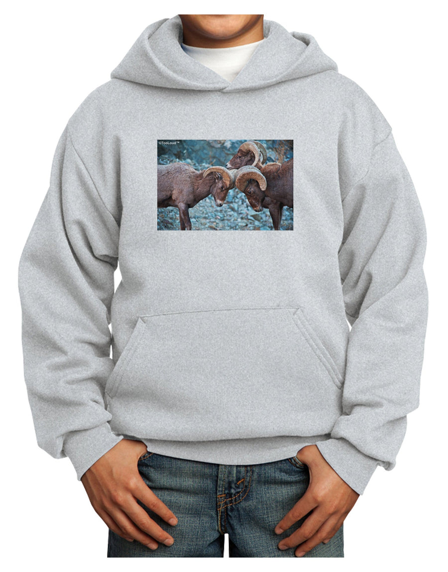 CO Bighorn Head Butt Youth Hoodie Pullover Sweatshirt-Youth Hoodie-TooLoud-White-XS-Davson Sales