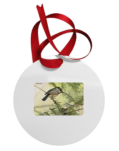 CO Chickadee Circular Metal Ornament-Ornament-TooLoud-White-Davson Sales