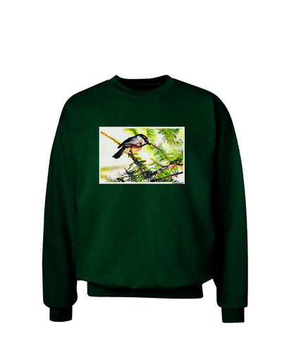 CO Chickadee Watercolor Adult Dark Sweatshirt-Sweatshirts-TooLoud-Deep-Forest-Green-Small-Davson Sales