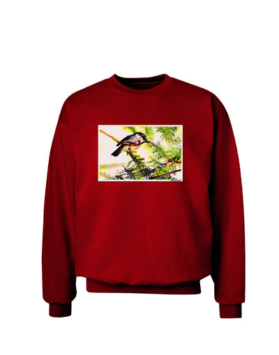 CO Chickadee Watercolor Adult Dark Sweatshirt-Sweatshirts-TooLoud-Deep-Red-Small-Davson Sales