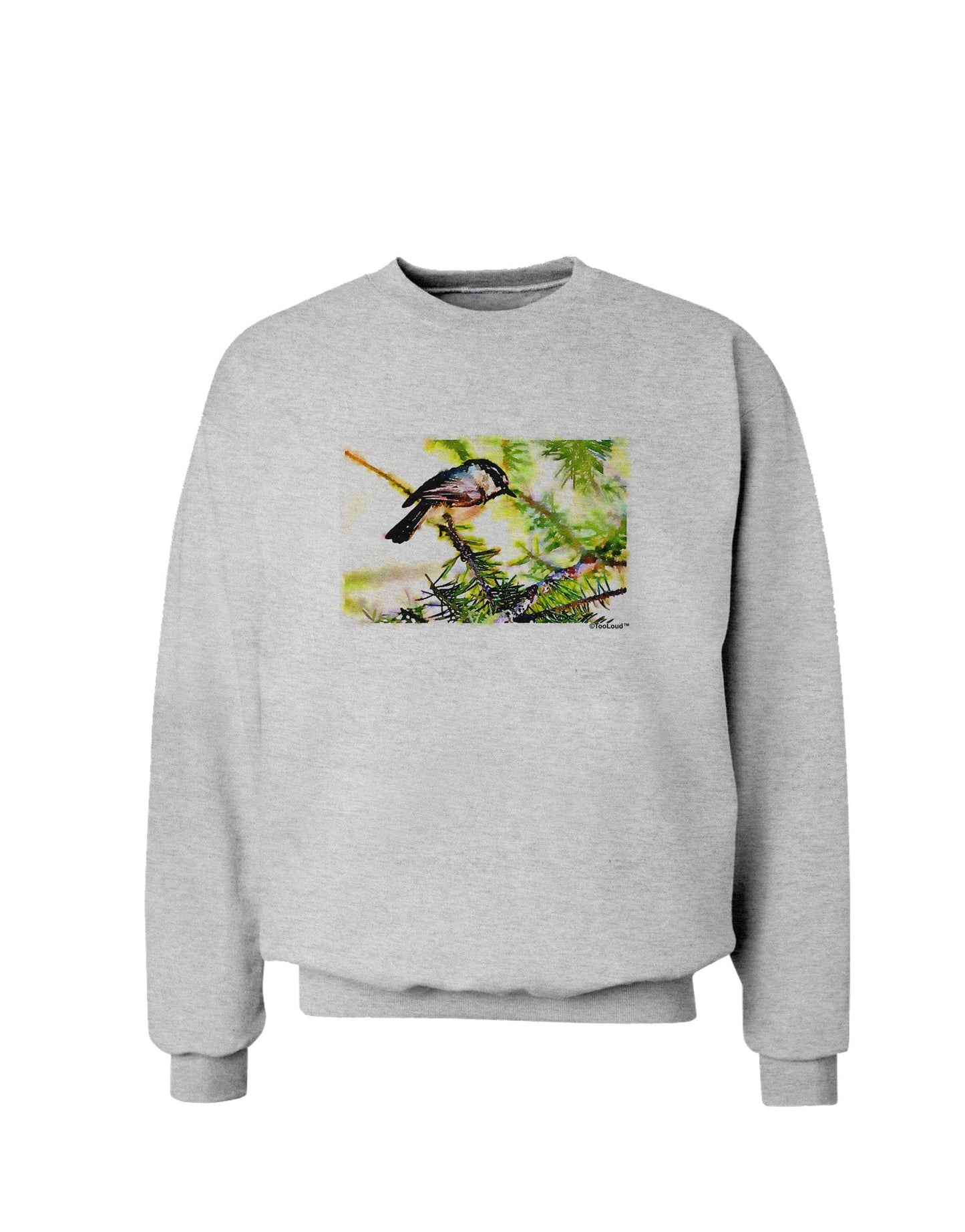 CO Chickadee Watercolor Sweatshirt-Sweatshirts-TooLoud-AshGray-Small-Davson Sales