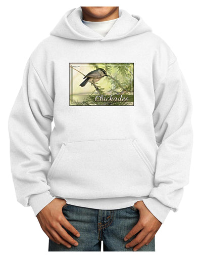 CO Chickadee with Text Youth Hoodie Pullover Sweatshirt-Youth Hoodie-TooLoud-White-XS-Davson Sales