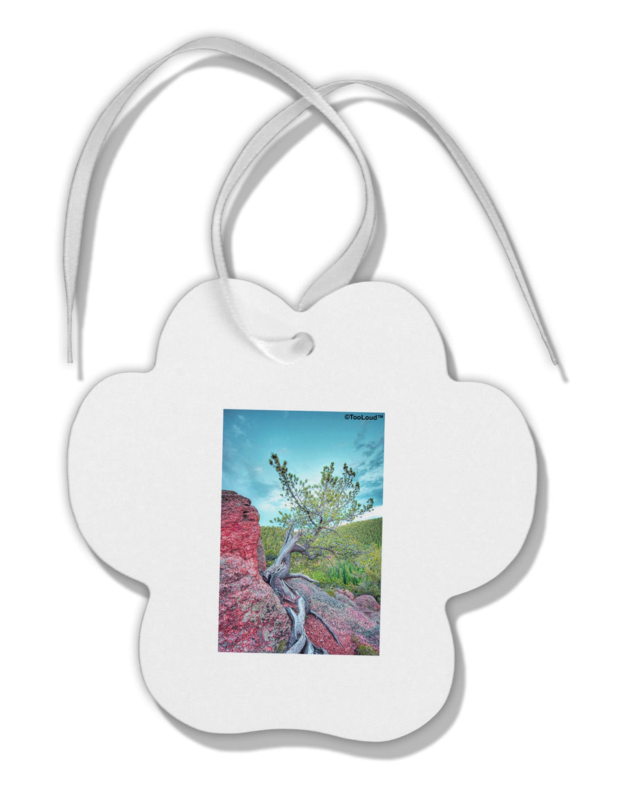 CO Cliffside Tree Paw Print Shaped Ornament-Ornament-TooLoud-White-Davson Sales