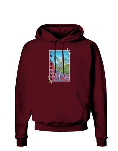 CO Cliffside Tree Text Dark Hoodie Sweatshirt-Hoodie-TooLoud-Maroon-Small-Davson Sales