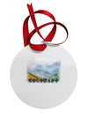 CO Fog Mountains Text Circular Metal Ornament-Ornament-TooLoud-White-Davson Sales