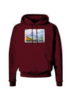 CO Fog Mountains Text Dark Hoodie Sweatshirt-Hoodie-TooLoud-Maroon-Small-Davson Sales