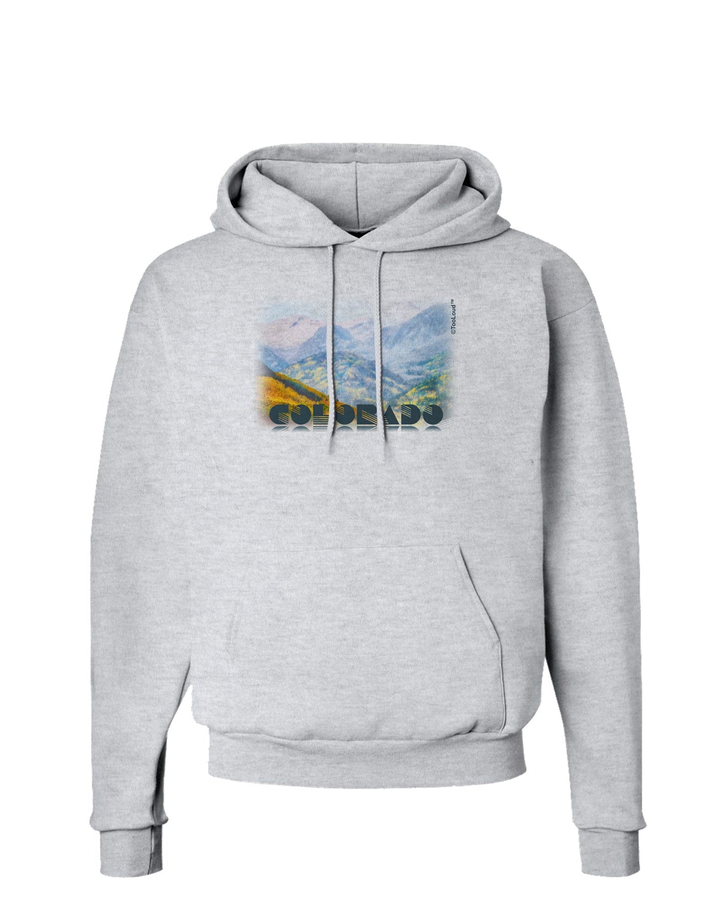 CO Fog Mountains Text Hoodie Sweatshirt-Hoodie-TooLoud-AshGray-Small-Davson Sales