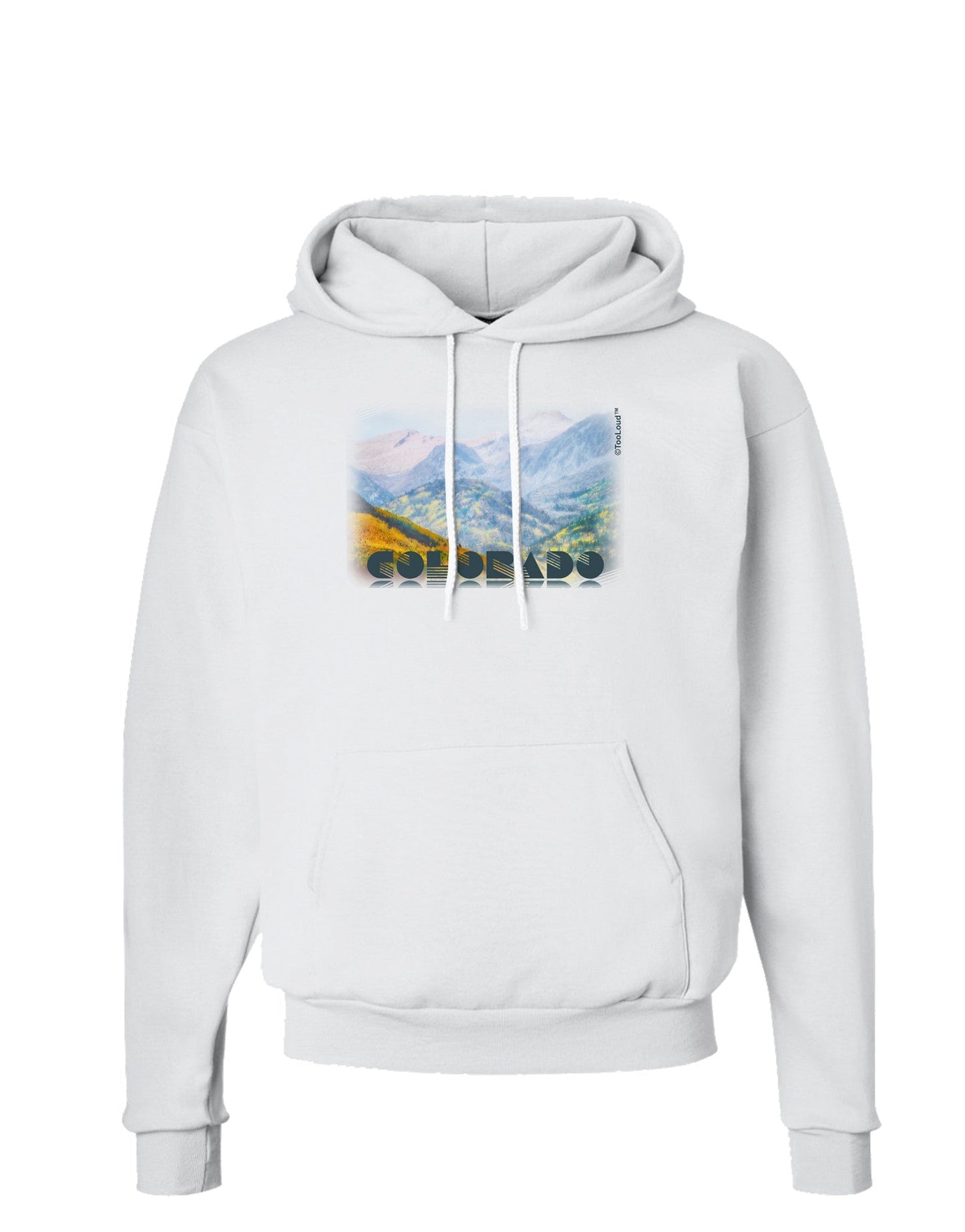 CO Fog Mountains Text Hoodie Sweatshirt-Hoodie-TooLoud-White-Small-Davson Sales