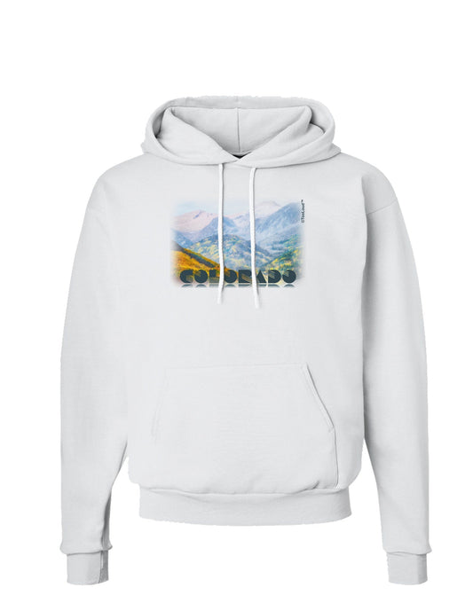 CO Fog Mountains Text Hoodie Sweatshirt-Hoodie-TooLoud-White-Small-Davson Sales