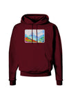 CO Fog Mountains Watercolor Dark Hoodie Sweatshirt-Hoodie-TooLoud-Maroon-Small-Davson Sales